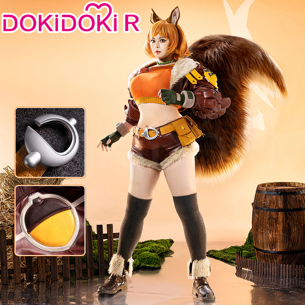 【Costume Ready For Ship】【Size S-3XL】Dokidoki-R Game Cosplay Brown Leather Suit Tail