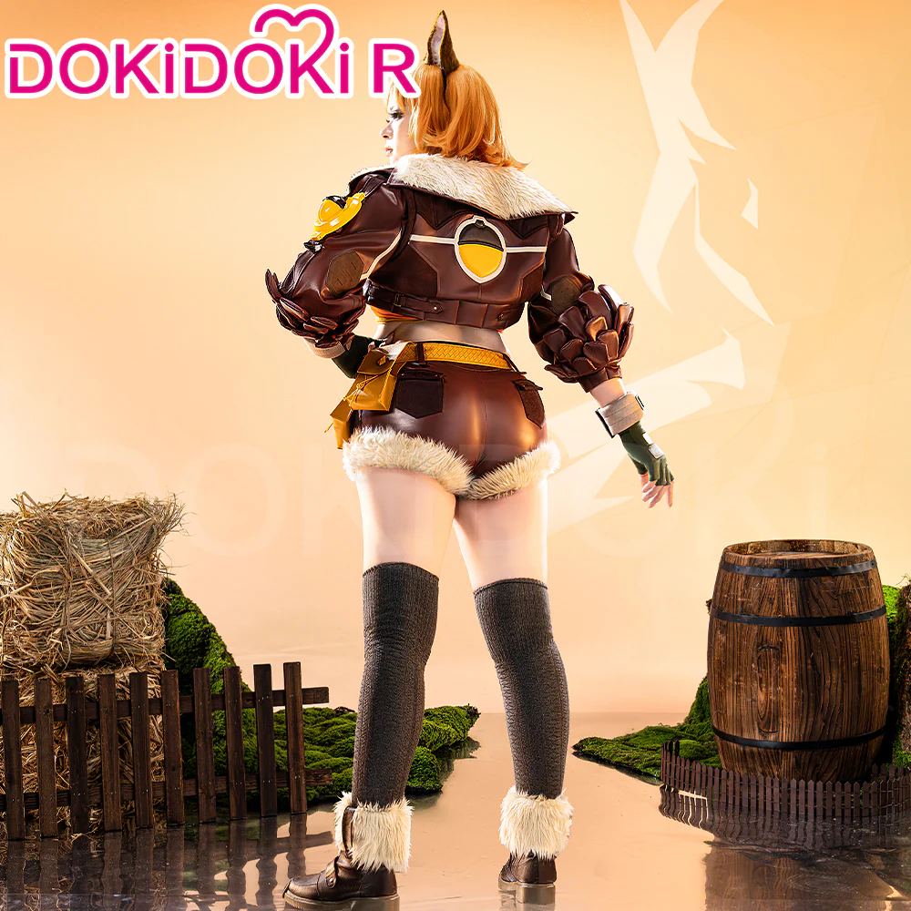 【Costume Ready For Ship】【Size S-3XL】Dokidoki-R Game Cosplay Brown Leather Suit Tail - Image 3