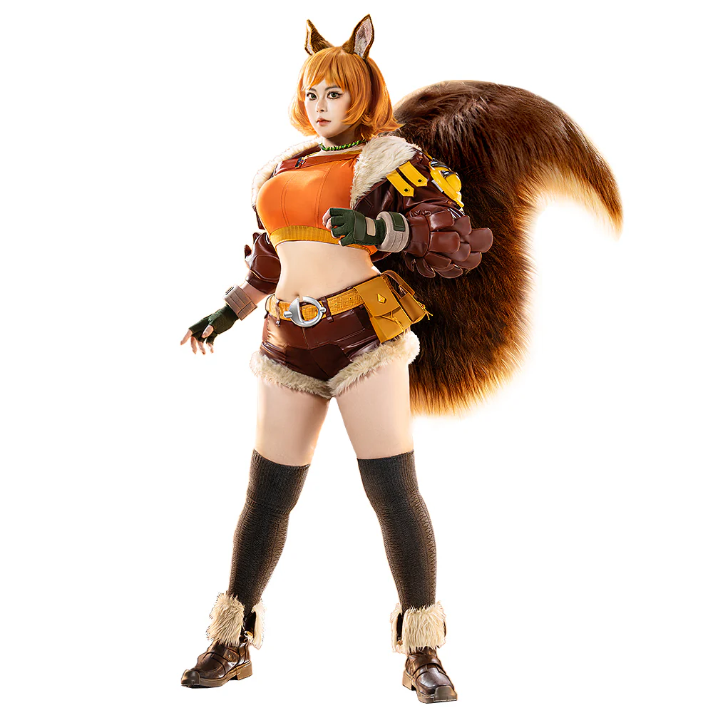 【Costume Ready For Ship】【Size S-3XL】Dokidoki-R Game Cosplay Brown Leather Suit Tail - Image 5