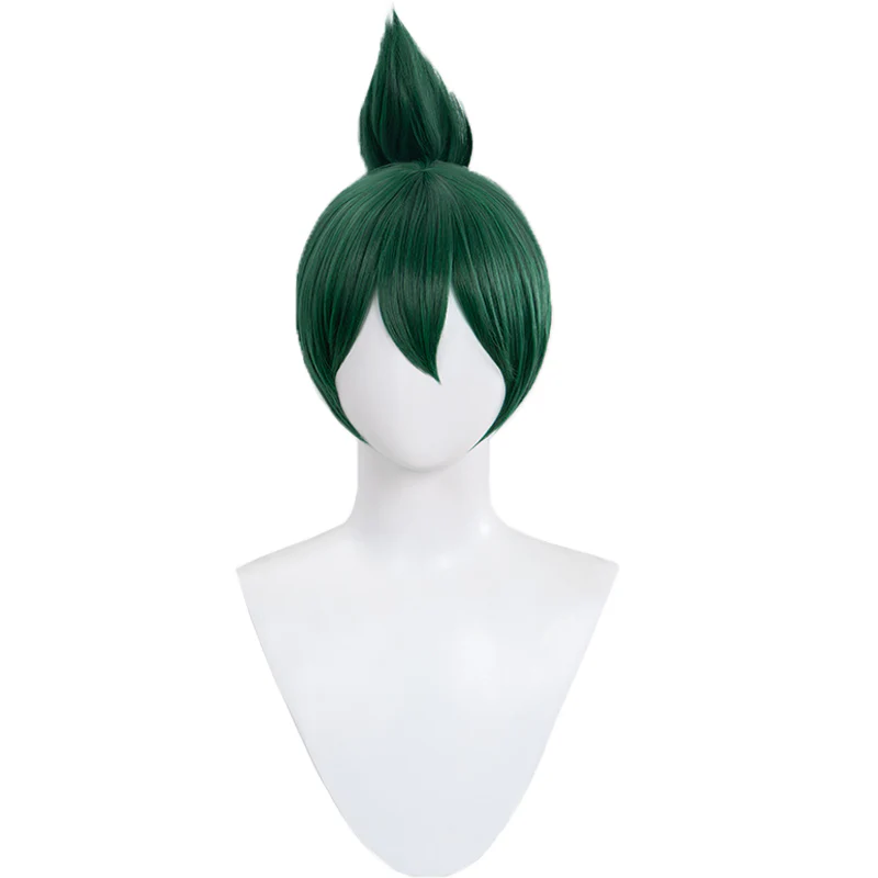 DokiDoki Game Cosplay Cosplay Wig Short Greenish Version - Image 3