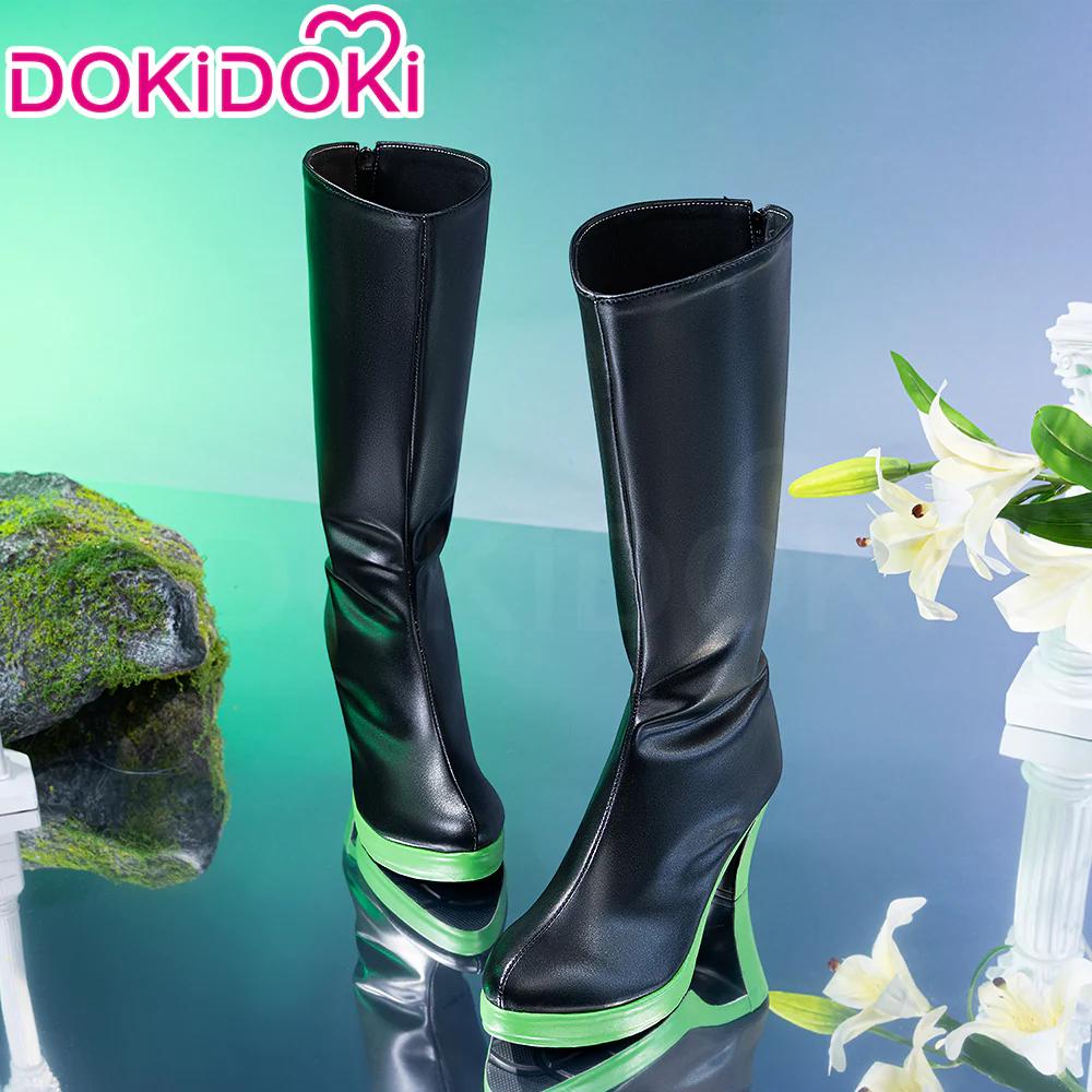 DokiDoki Game Cosplay Costume Black Green Shoes Boots