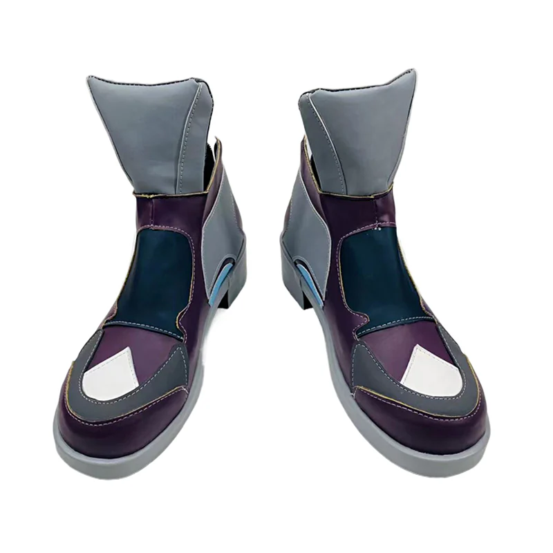 DokiDoki Game Cosplay Costume Grey Purple Shoes - Image 2