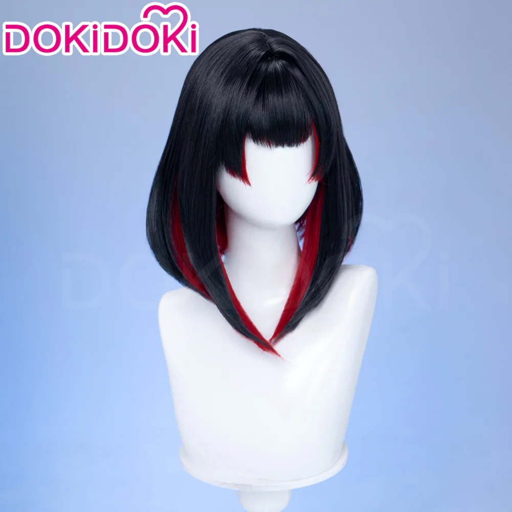 【Black Ver Ready For Ship】DokiDoki Game Cosplay Fox Wig Long Black Red Hair After Hours Spirit Blossom Springs - Image 4