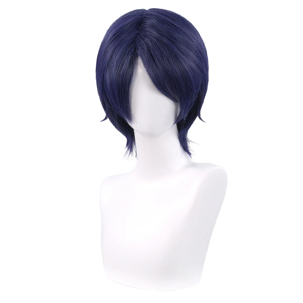 【Ready For Ship】DokiDoki Game Cosplay Fox Wig Short Straight Blue Hair - Image 5