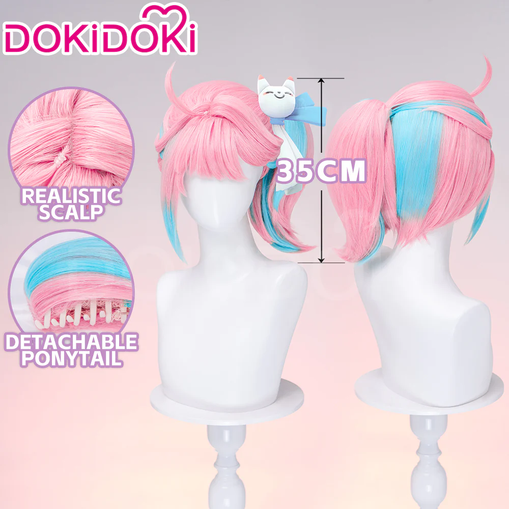 【Pink Ver Ready For Ship】DokiDoki Game Cosplay Girl Group ANTIFRAGILE Wig Short Blue Pink Yellow Hair Rainy Day - Image 6