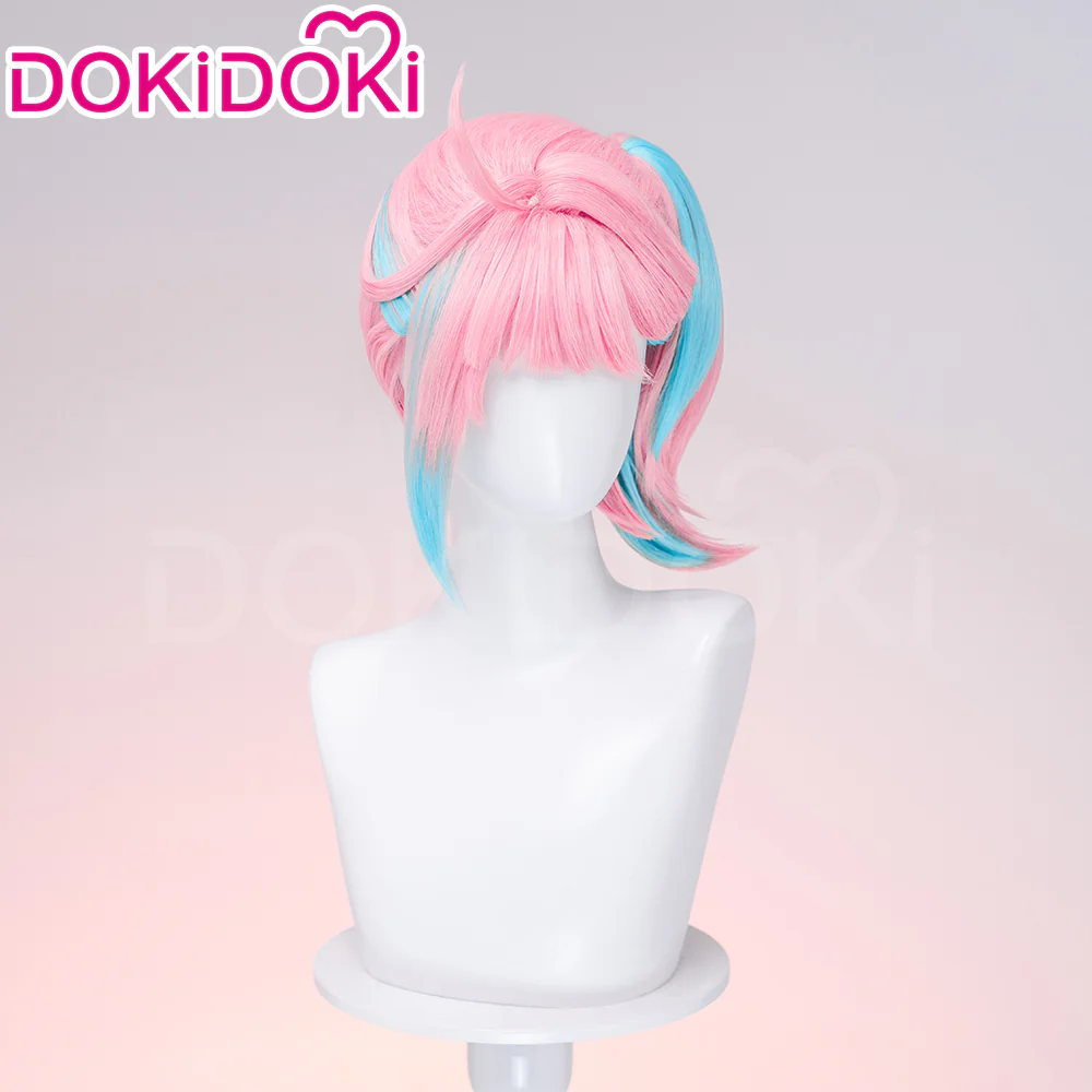 【Pink Ver Ready For Ship】DokiDoki Game Cosplay Girl Group ANTIFRAGILE Wig Short Blue Pink Yellow Hair Rainy Day - Image 8
