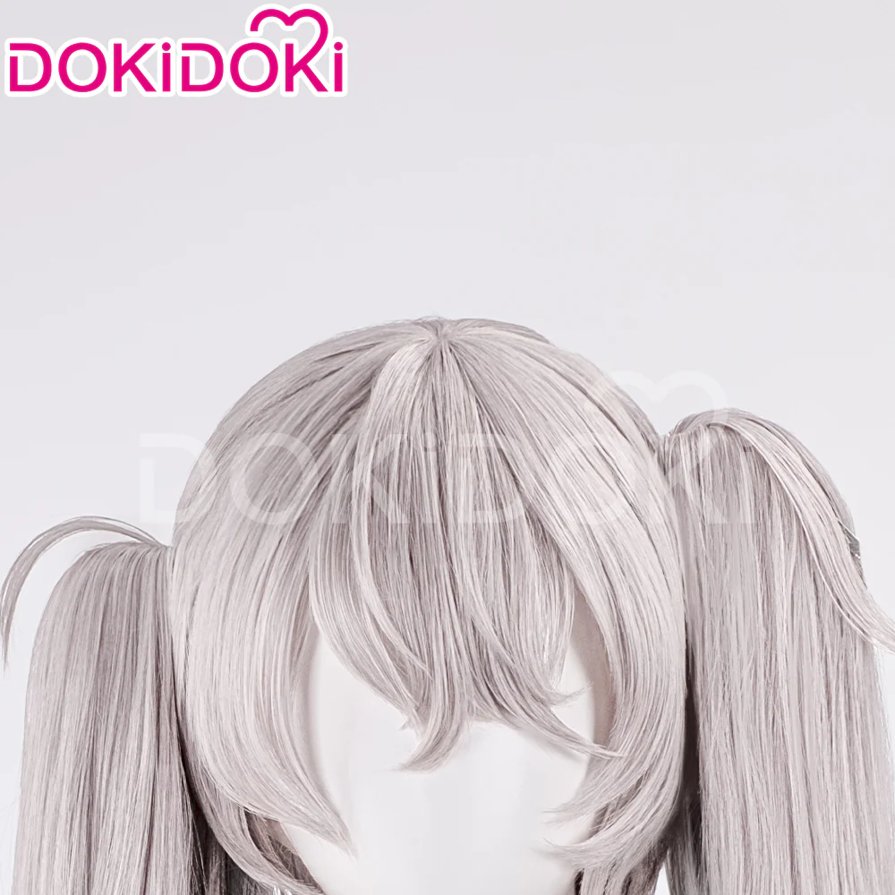【Ready For Ship】DokiDoki Game Cosplay Wig Long Curly Silver Grey Gradient Hair Nightchord at 25:00 - Image 4