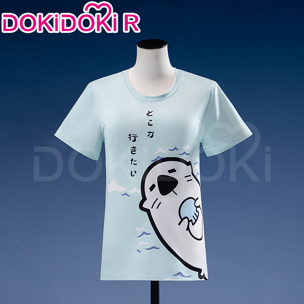 【Size S-5XL】DokiDoki Game Cosplay Hanaasato Minoori Costume Blue Seal T-Shirt My First Vocal Range Check! - Image 2