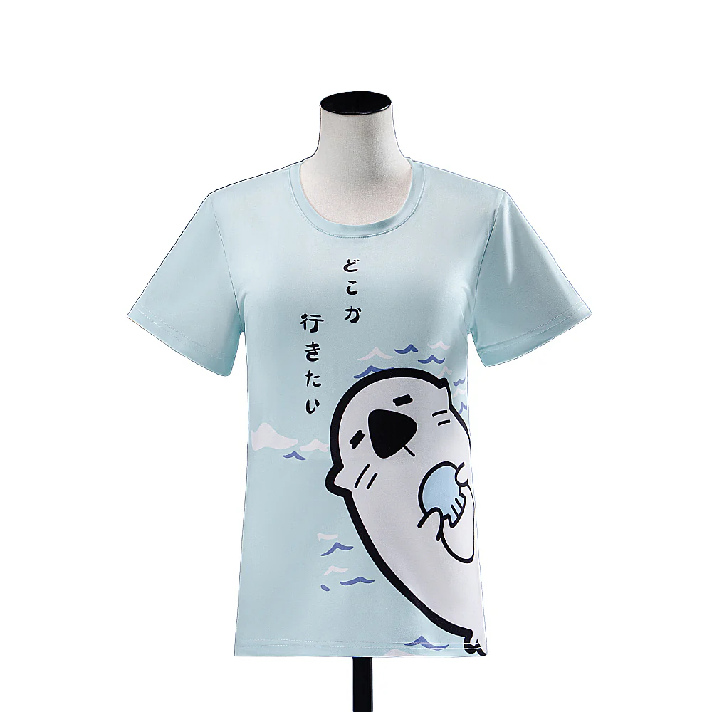 【Size S-5XL】DokiDoki Game Cosplay Hanaasato Minoori Costume Blue Seal T-Shirt My First Vocal Range Check! - Image 6