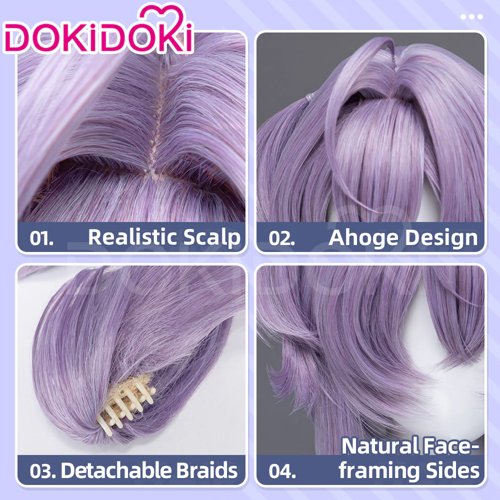 【Ready For Ship】DokiDoki Game Cosplay Jellyfish Girl Wig Long Purple Hair - Image 4