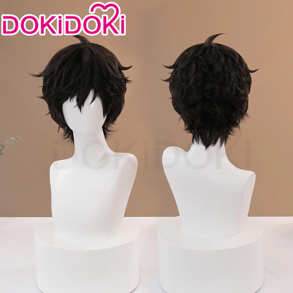 【Ready For Ship】DokiDoki Game Cosplay Jorker Amamiyaa Renn Cosplay Wig Short Curly Black Hair/ Mak - Image 2