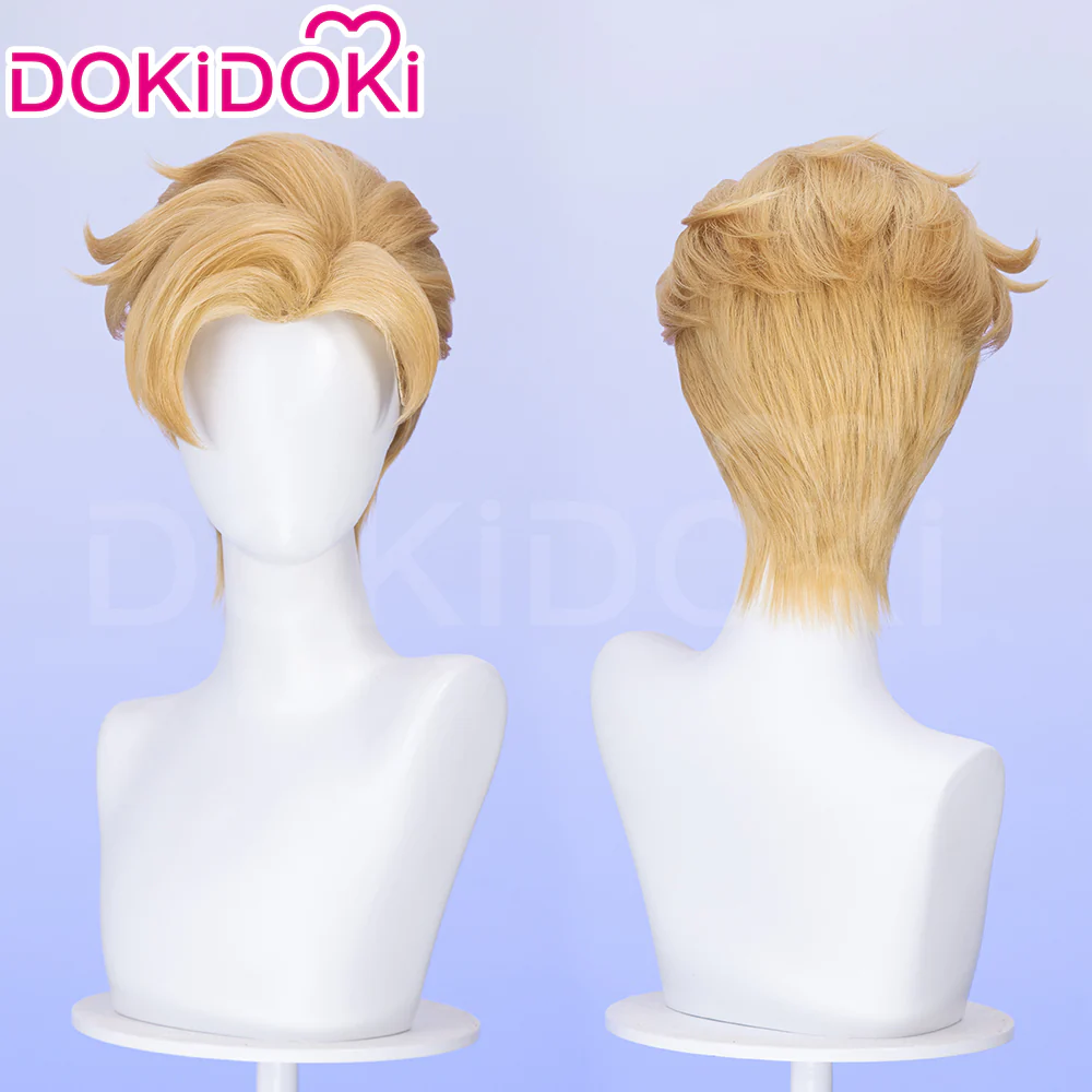 【Ready For Ship】Dokidoki Game Cosplay Men Wig Short Curly Blonde Hair