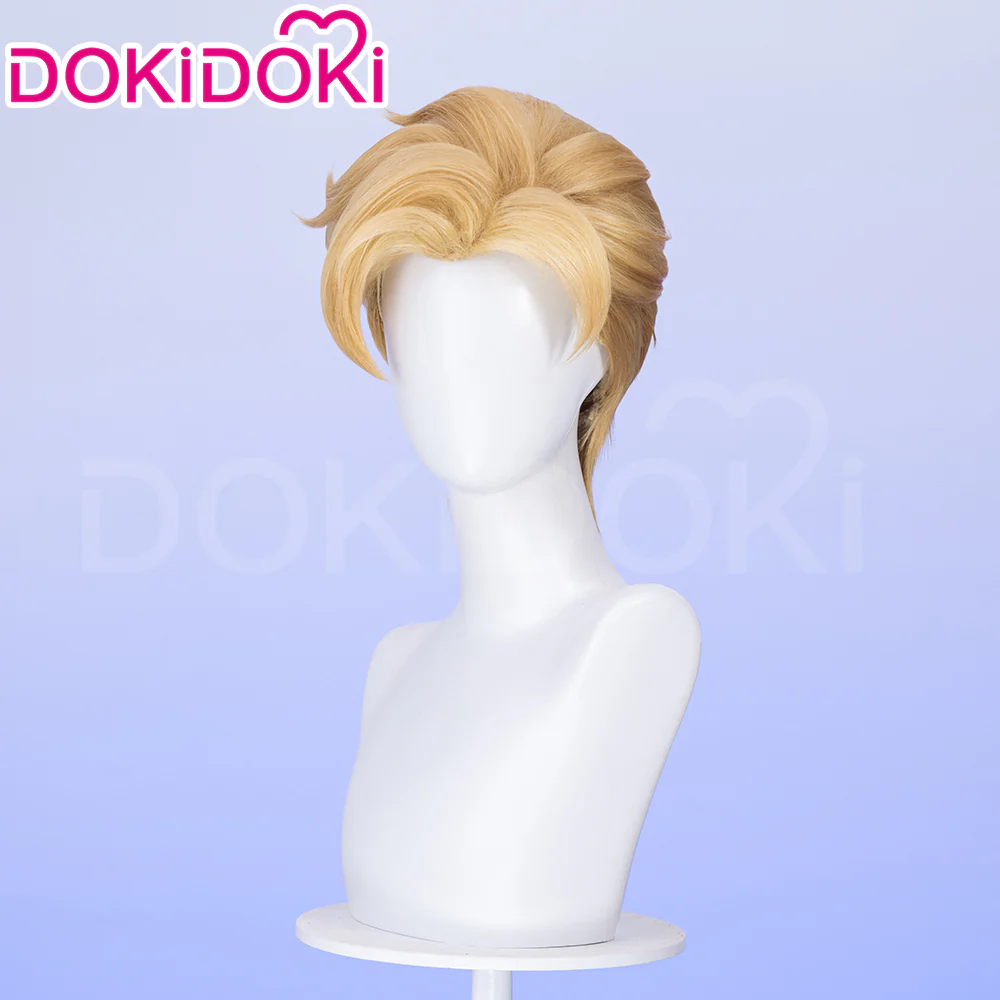 【Ready For Ship】Dokidoki Game Cosplay Men Wig Short Curly Blonde Hair - Image 2