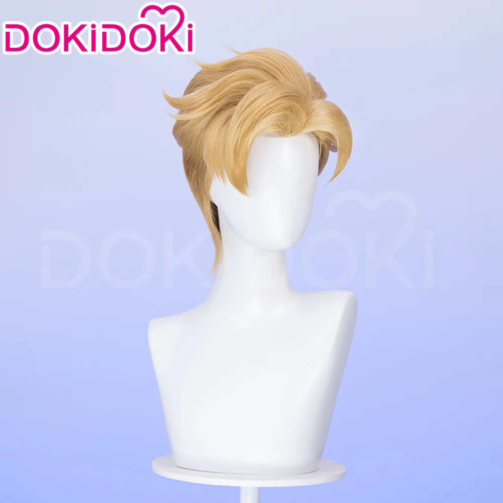 【Ready For Ship】Dokidoki Game Cosplay Men Wig Short Curly Blonde Hair - Image 3