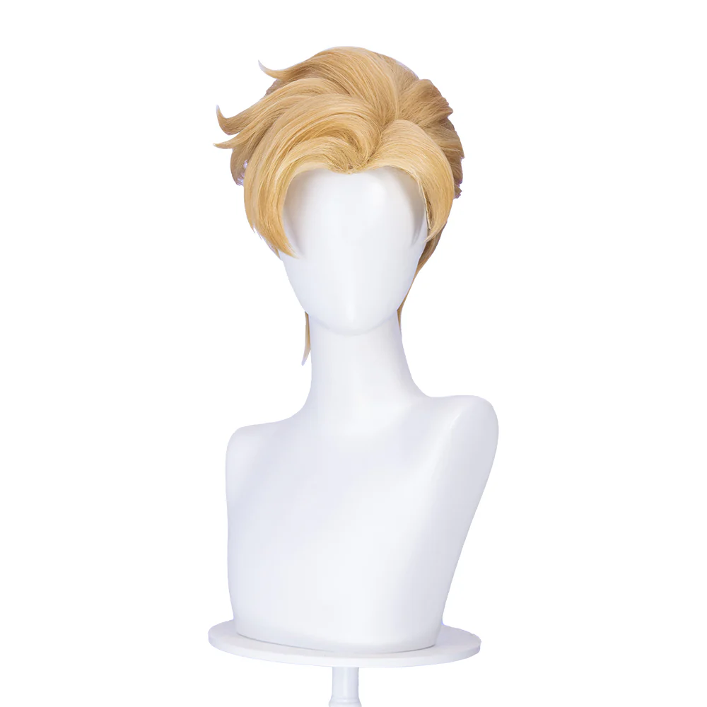 【Ready For Ship】Dokidoki Game Cosplay Men Wig Short Curly Blonde Hair - Image 4