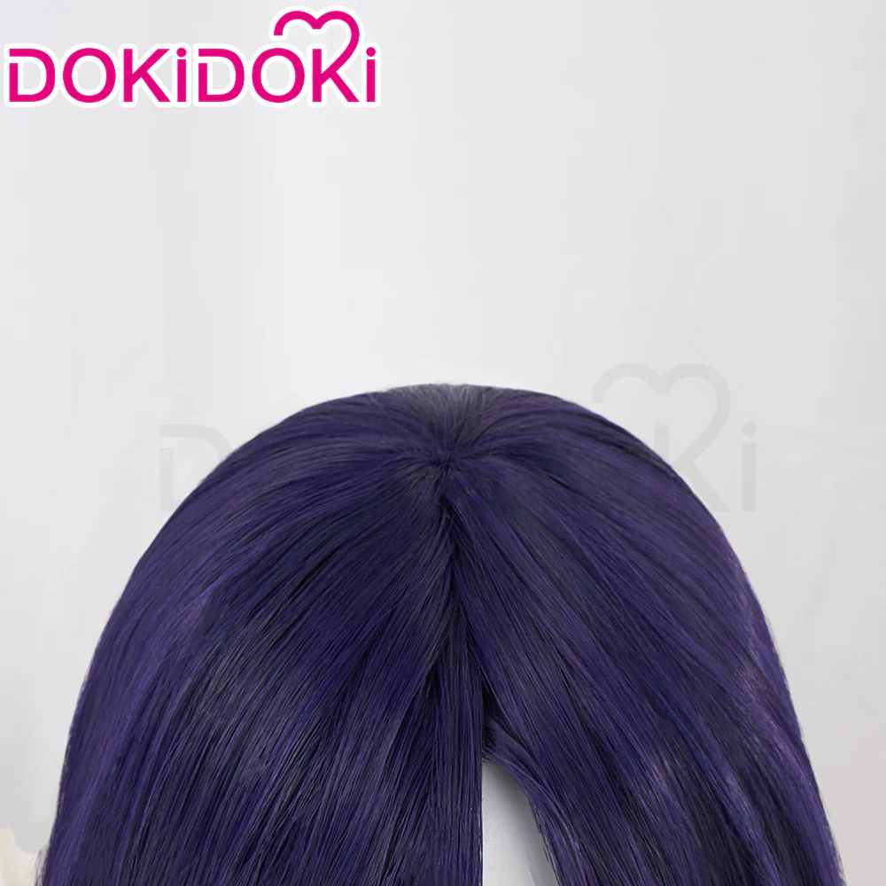 【Ready For Ship】DokiDoki Game Cosplay Midnight Wig Long Straight Purple Hair - Image 2