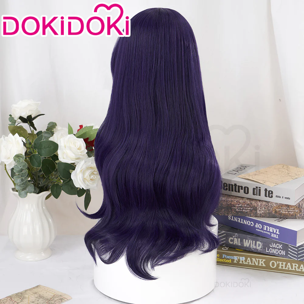 【Ready For Ship】DokiDoki Game Cosplay Midnight Wig Long Straight Purple Hair - Image 3
