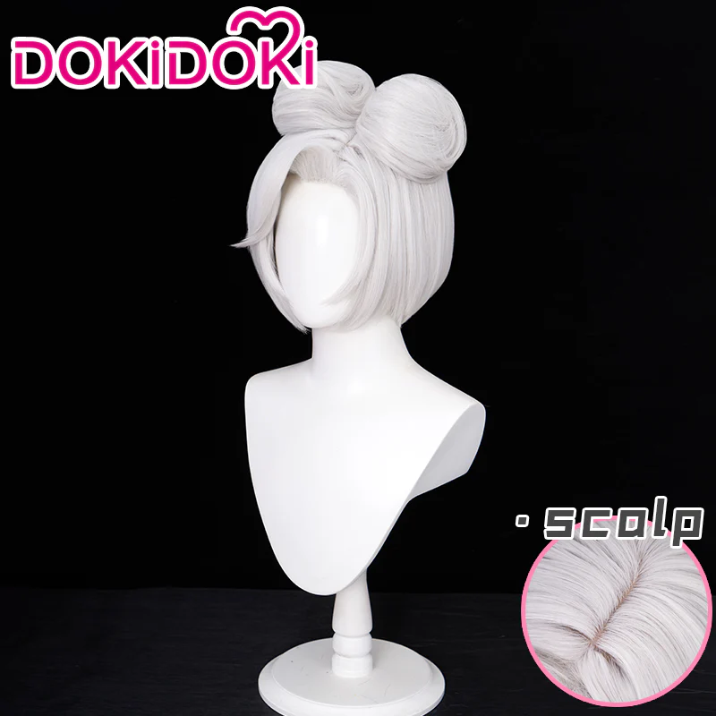 【Ready For Ship】DokiDoki Game Cosplay NPC Wig Women Short White - Image 2