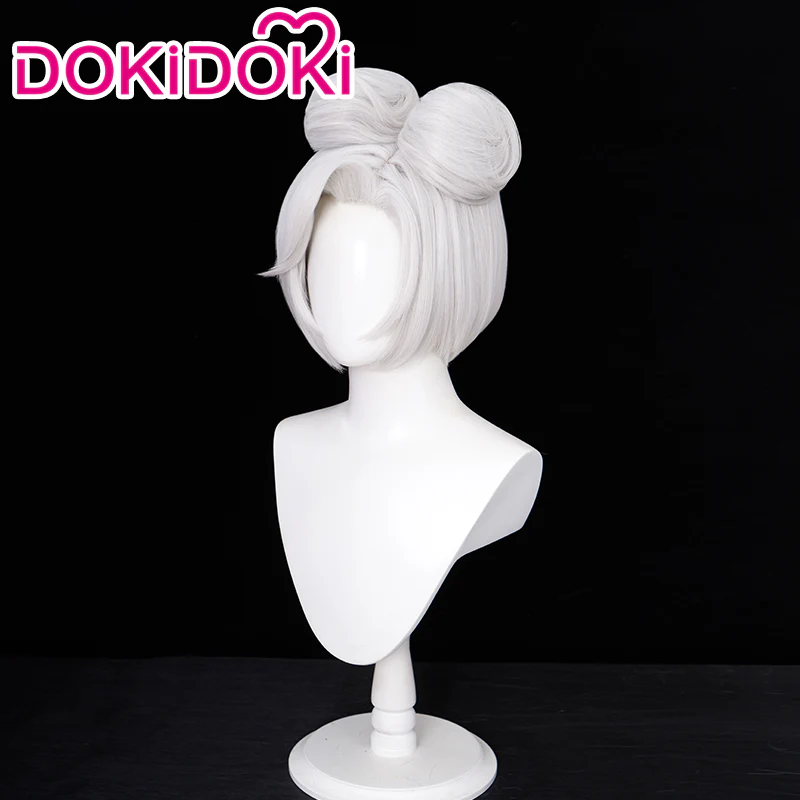 【Ready For Ship】DokiDoki Game Cosplay NPC Wig Women Short White - Image 3