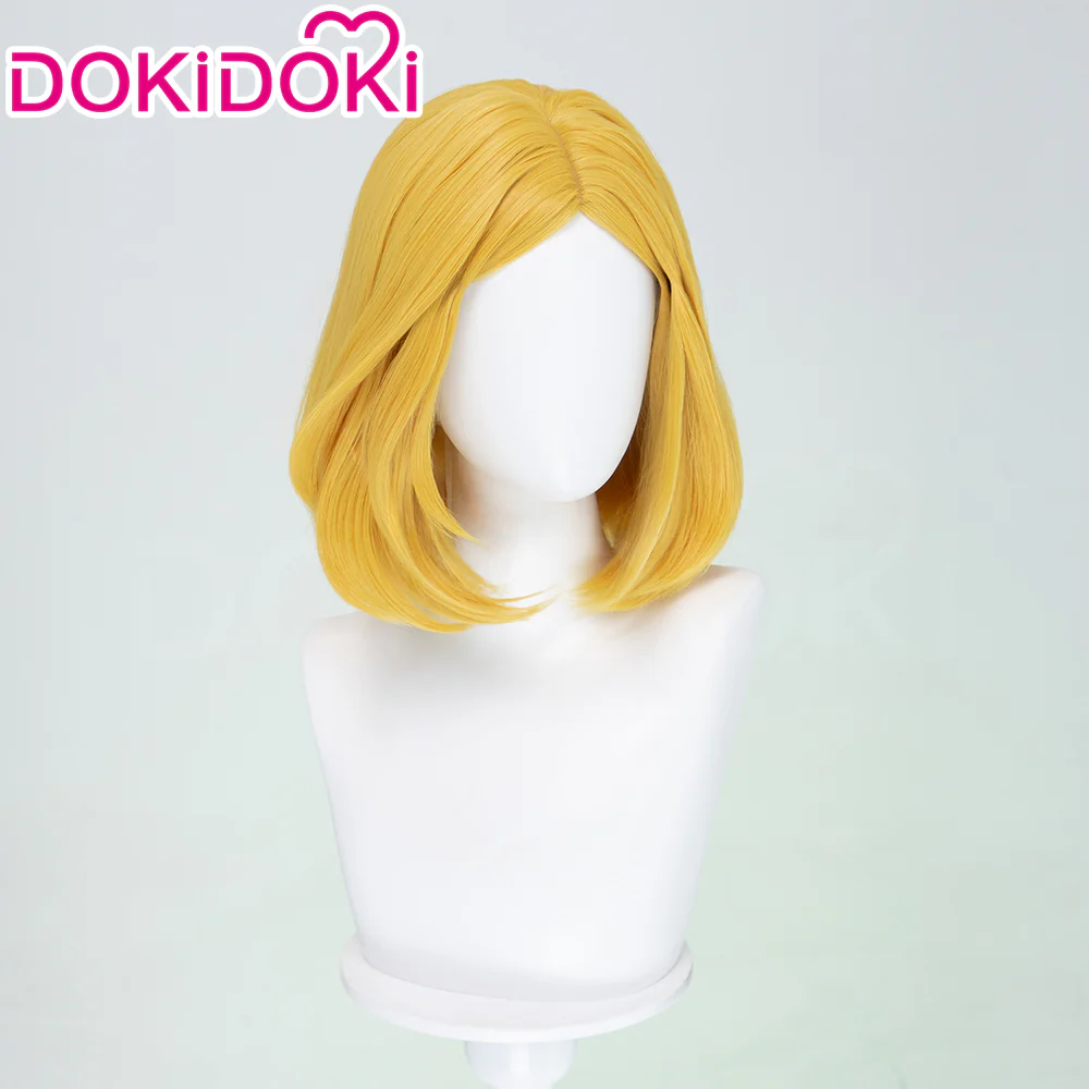 DokiDoki Game Cosplay Orange Wig Short Slightly Curly - Image 2