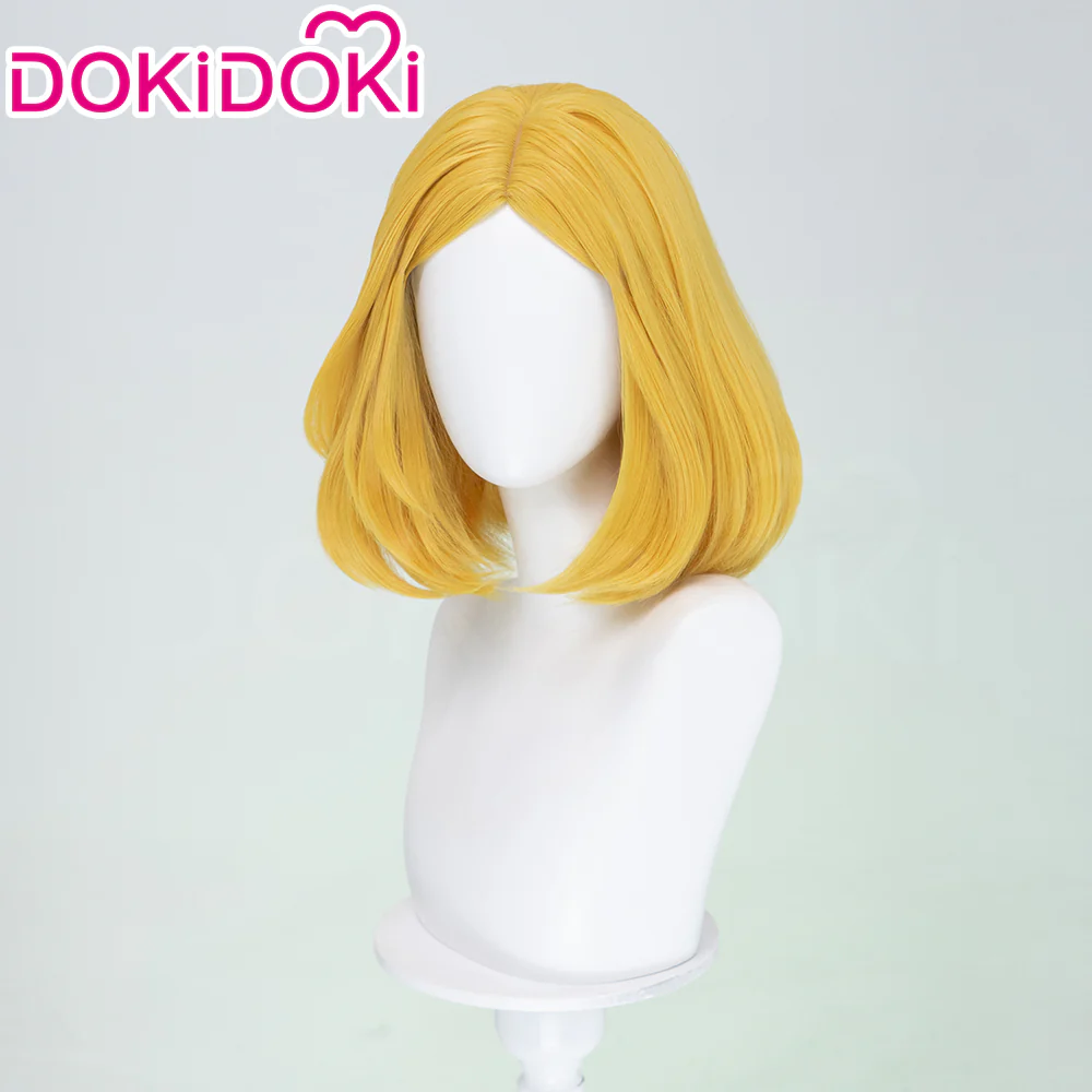 DokiDoki Game Cosplay Orange Wig Short Slightly Curly - Image 3
