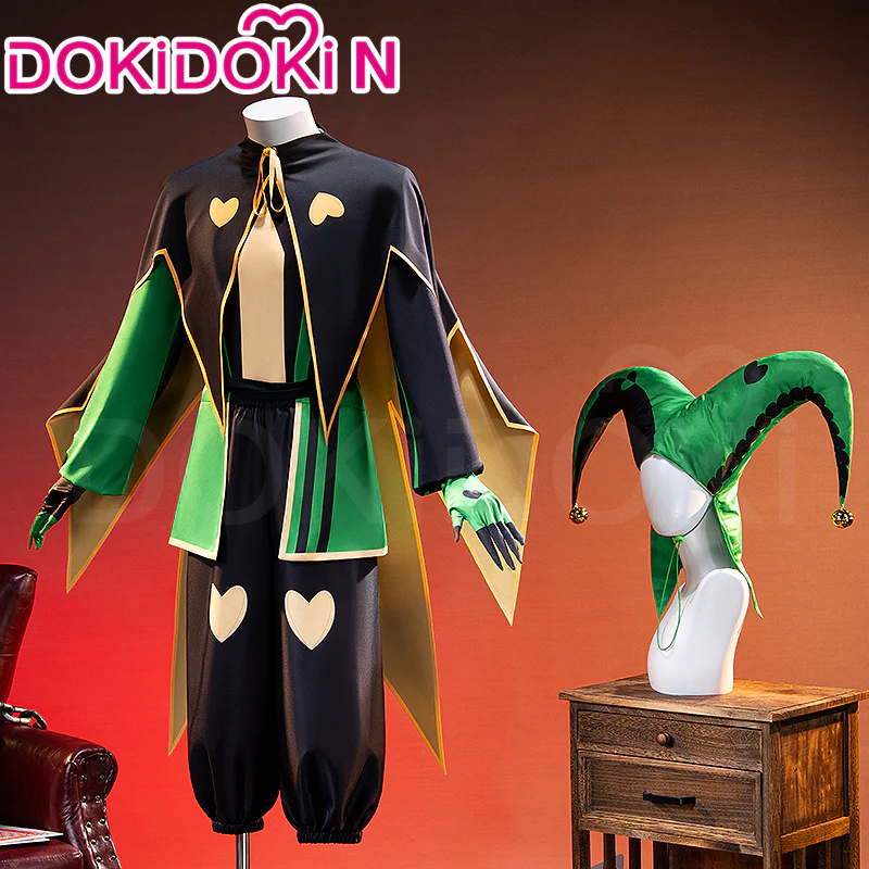 【Size XS-3XL】DokiDoki-N Game Cosplay Clown Costume Green Black Suit