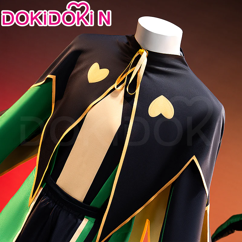 【Size XS-3XL】DokiDoki-N Game Cosplay Clown Costume Green Black Suit - Image 4