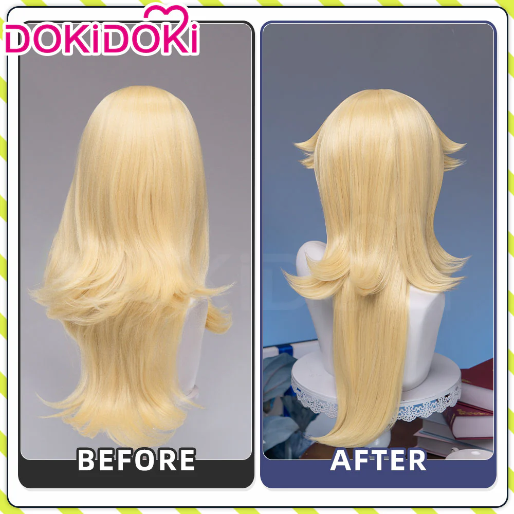 【Normal Ver Ready For Ship】【Pre Crimped】DokiDoki Game Cosplay Princess Wig Long Blonde Curly Hair - Image 10