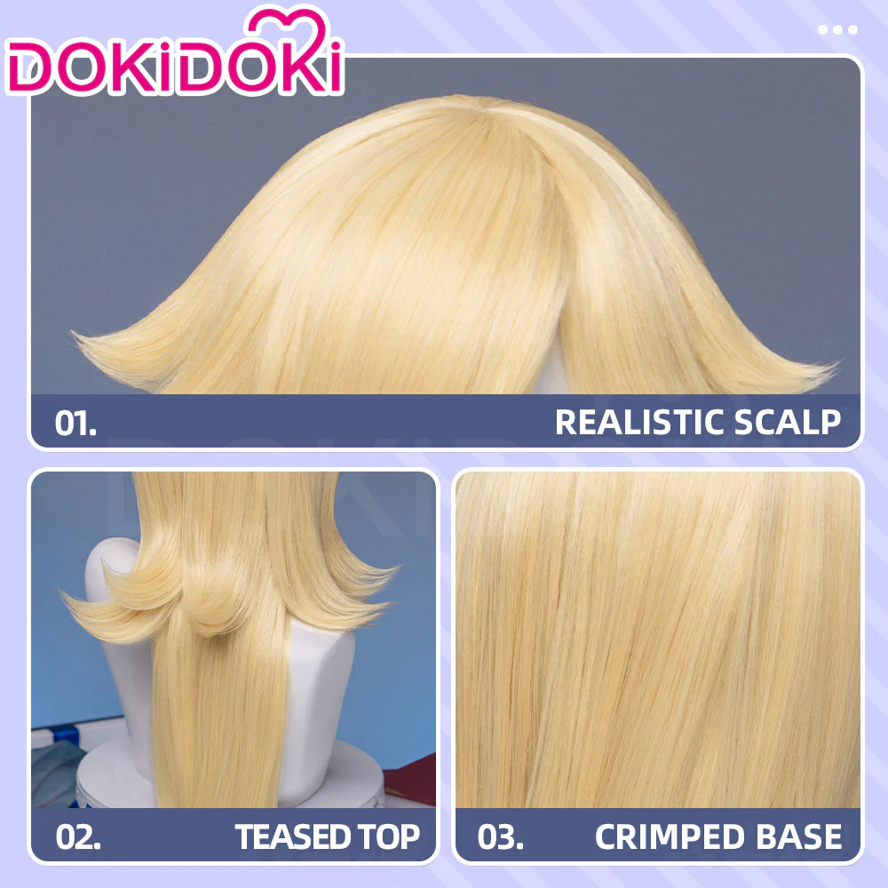 【Normal Ver Ready For Ship】【Pre Crimped】DokiDoki Game Cosplay Princess Wig Long Blonde Curly Hair - Image 11