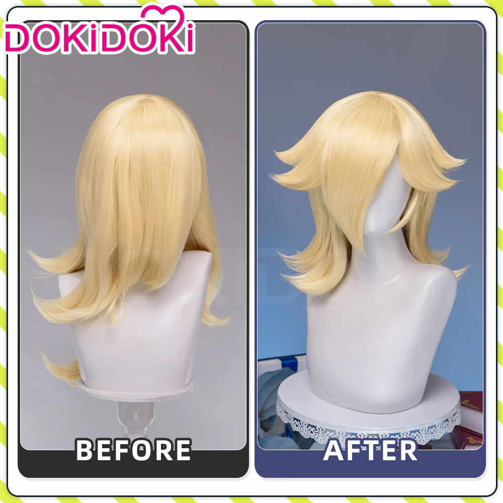 【Normal Ver Ready For Ship】【Pre Crimped】DokiDoki Game Cosplay Princess Wig Long Blonde Curly Hair - Image 9
