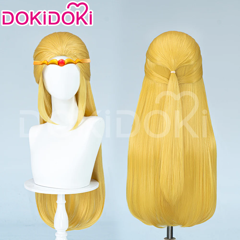 【Ready For Ship】DokiDoki Game Cosplay Princess Wig Women Long / Short Yellow Elegant Hair/ Hair Clip - Image 11