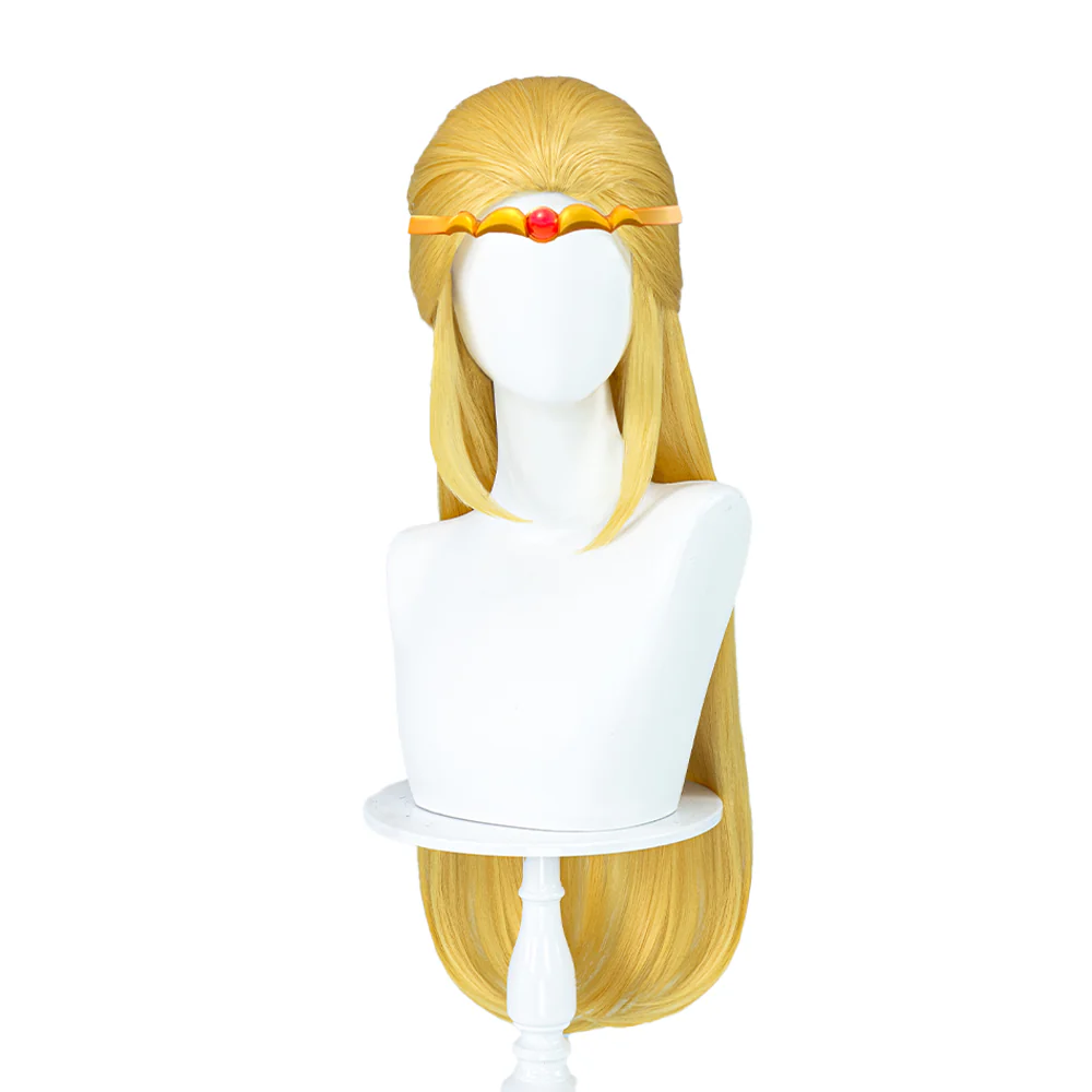 【Ready For Ship】DokiDoki Game Cosplay Princess Wig Women Long / Short Yellow Elegant Hair/ Hair Clip - Image 13
