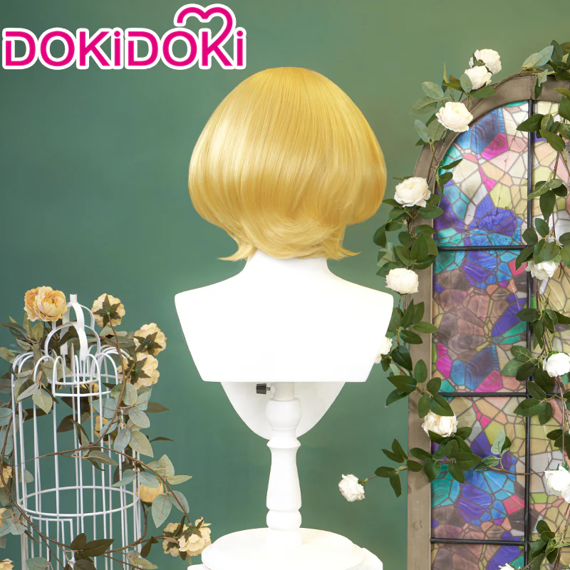 【Ready For Ship】DokiDoki Game Cosplay Princess Wig Women Long / Short Yellow Elegant Hair/ Hair Clip - Image 6