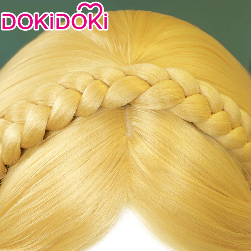 【Ready For Ship】DokiDoki Game Cosplay Princess Wig Women Long / Short Yellow Elegant Hair/ Hair Clip - Image 7