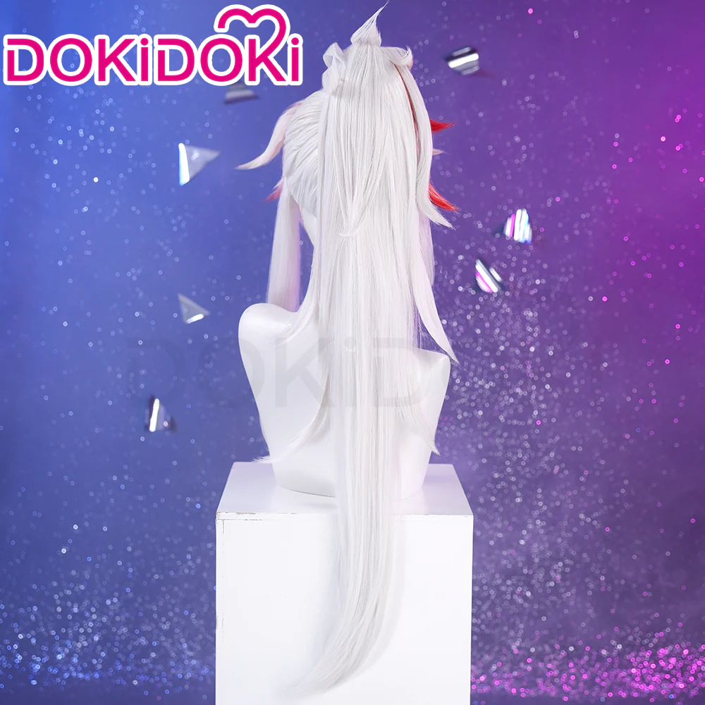 【Ready For Ship】DokiDoki Game Cosplay The Unforgotten Long White Red Wig - Image 3