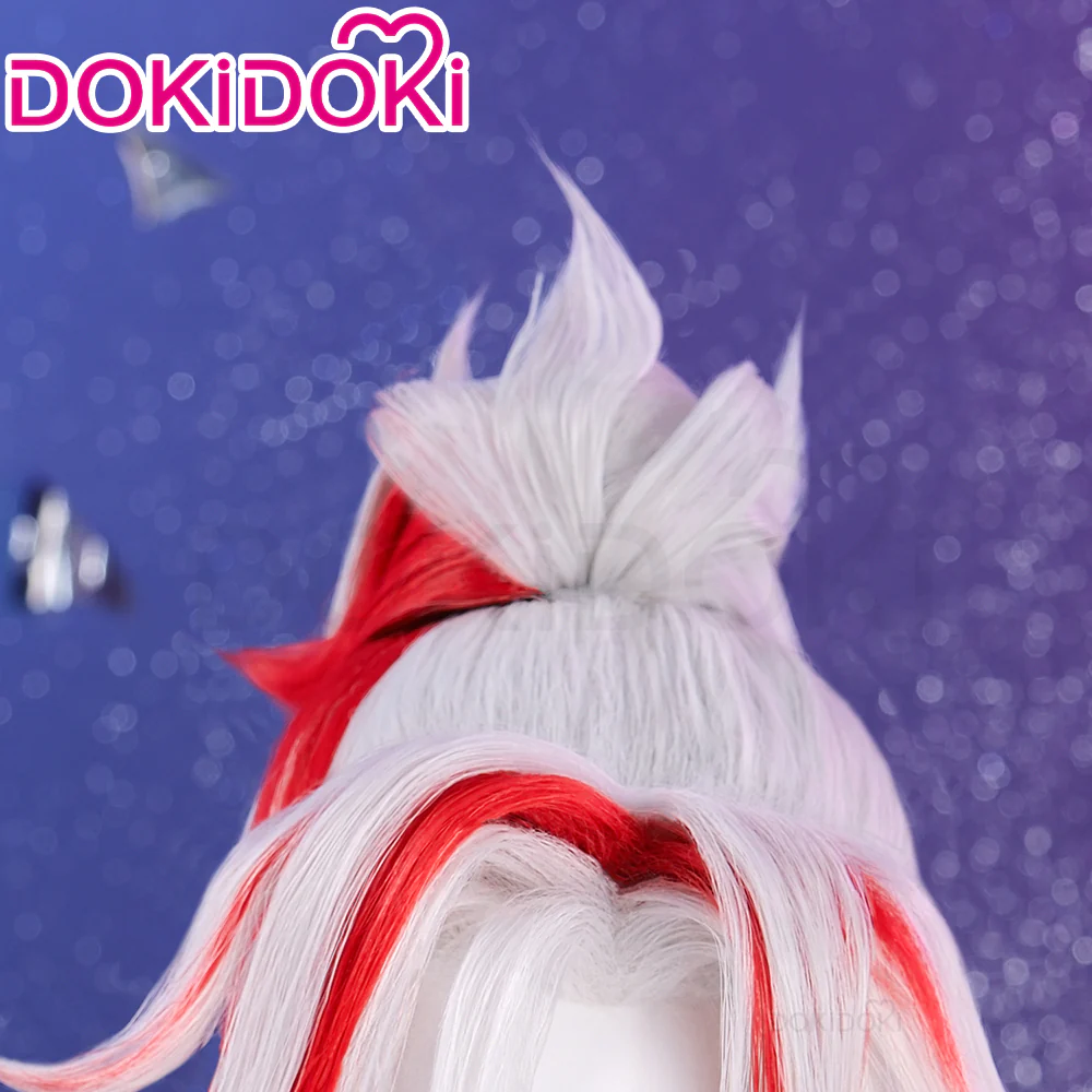 【Ready For Ship】DokiDoki Game Cosplay The Unforgotten Long White Red Wig - Image 4
