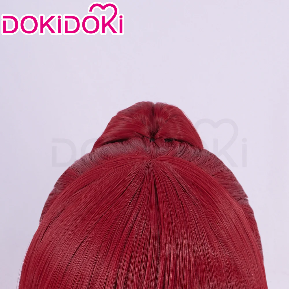 DokiDoki Game Cosplay Wig Long Curly Red Hair - Image 4