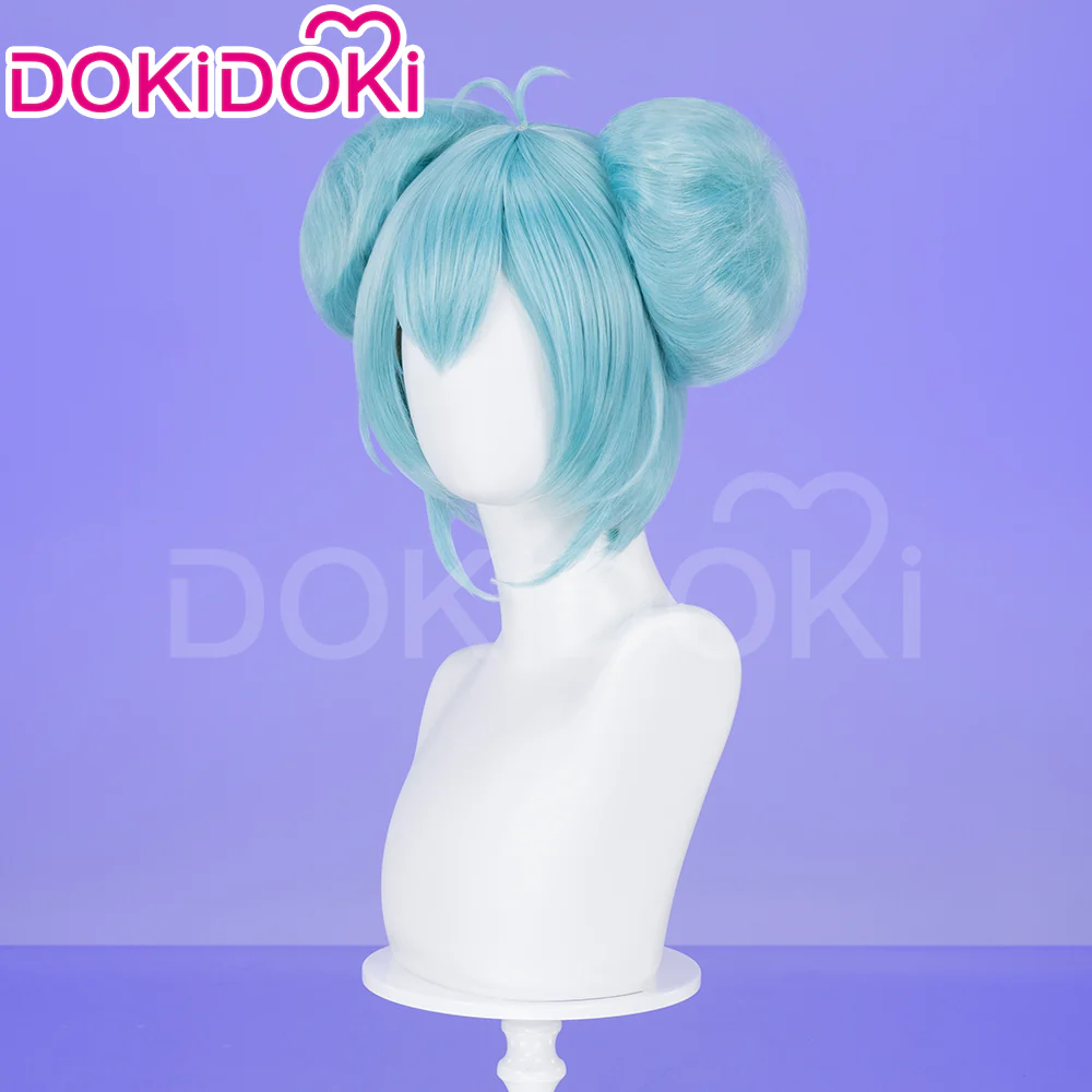 【Ready For Ship】DokiDoki Game Cosplay Wig Blue Double-pill Hairstyle Circus Ballerina Performance - Image 2