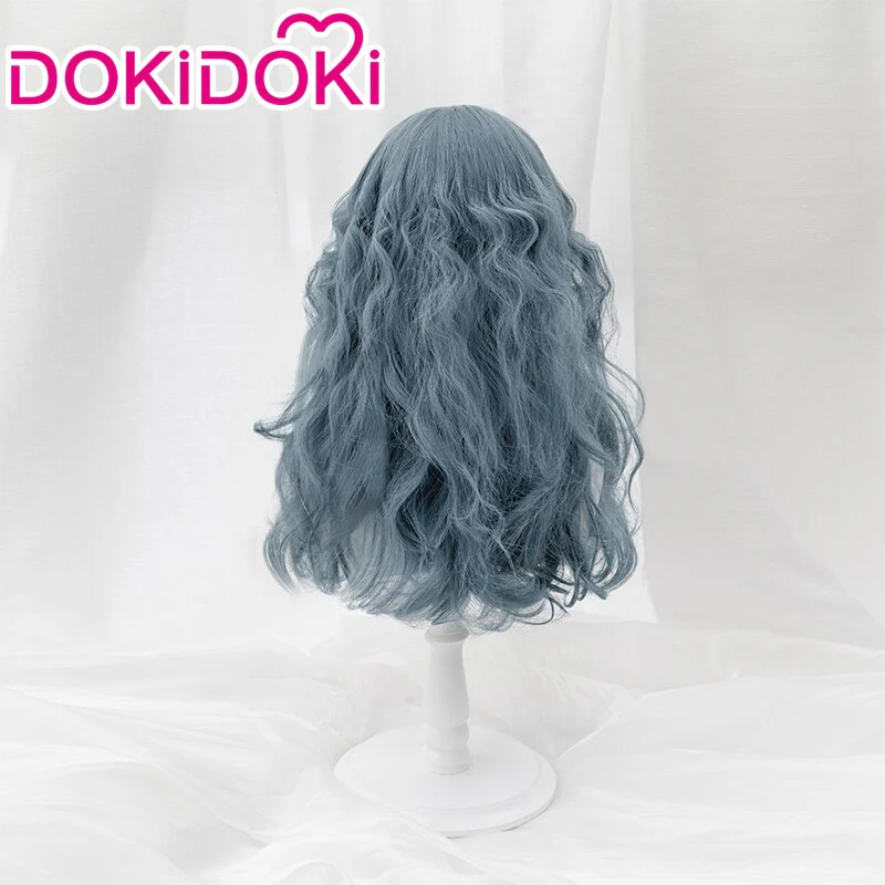 【Ready For Ship】Dokidoki Game Cosplay Wig Long Curly Blue Grey Hair - Image 2