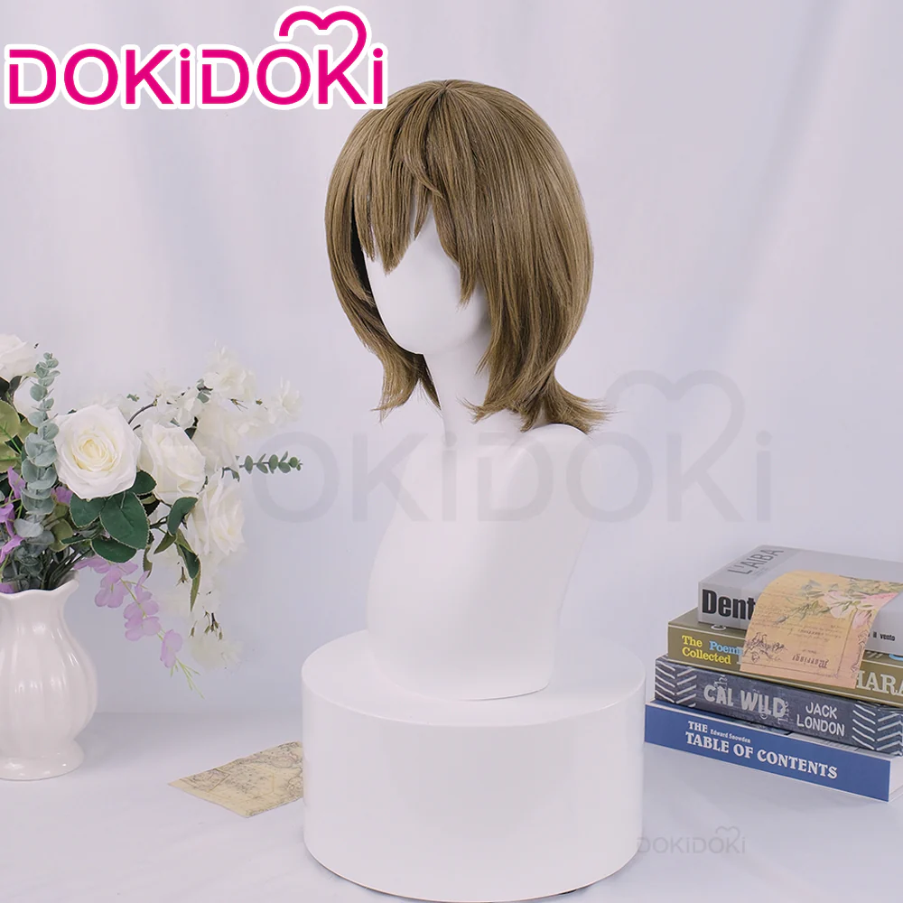 【Ready For Ship】DokiDoki Game Cosplay Wig Crow Goroo Akechii Short Straight Brown Hair - Image 2