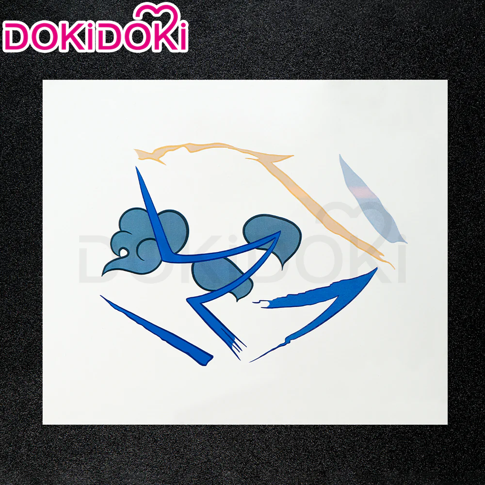 【Partially Ready For Ship】【Front Lace】DokiDoki Anime Game Cosplay Wig Blue Braided Pigtail / Hairtied / Long Straight Version Hair / Tattoo Sticker / Necklace / Bullet Headwear - Image 24
