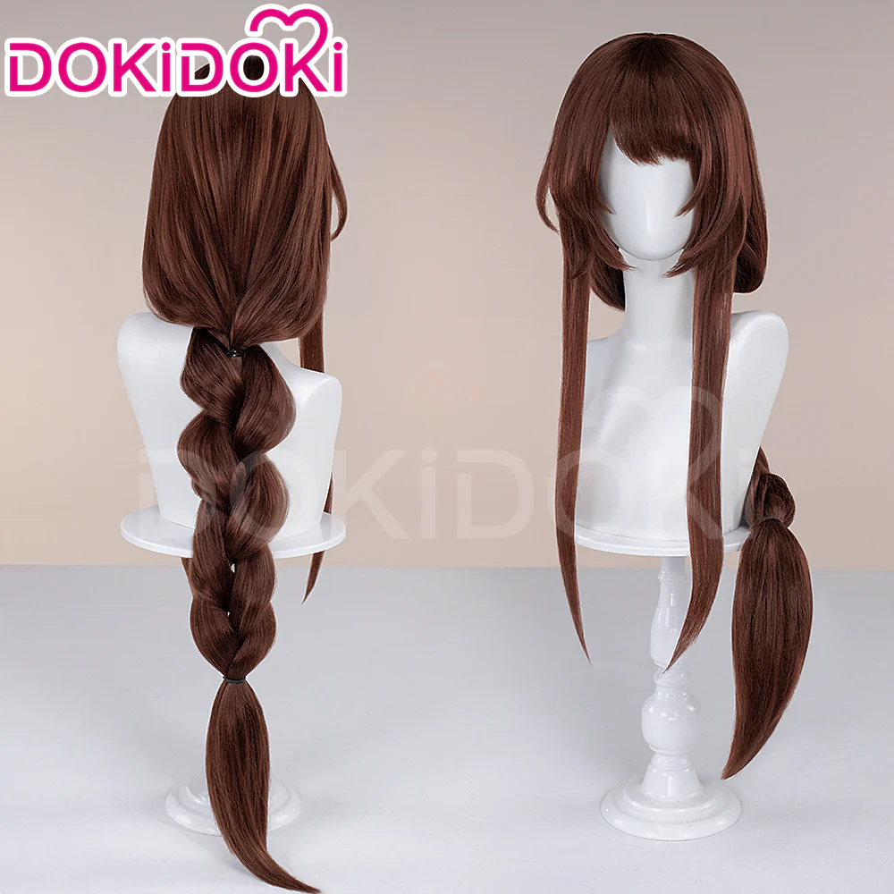【Character Ver Ready For Ship】DokiDoki Game Cosplay Wig Long Brown Hair White - Image 2