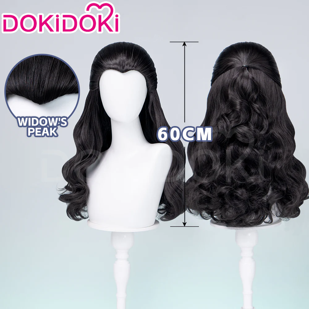 DokiDoki Game Cosplay Wig Long Curly Black Hair