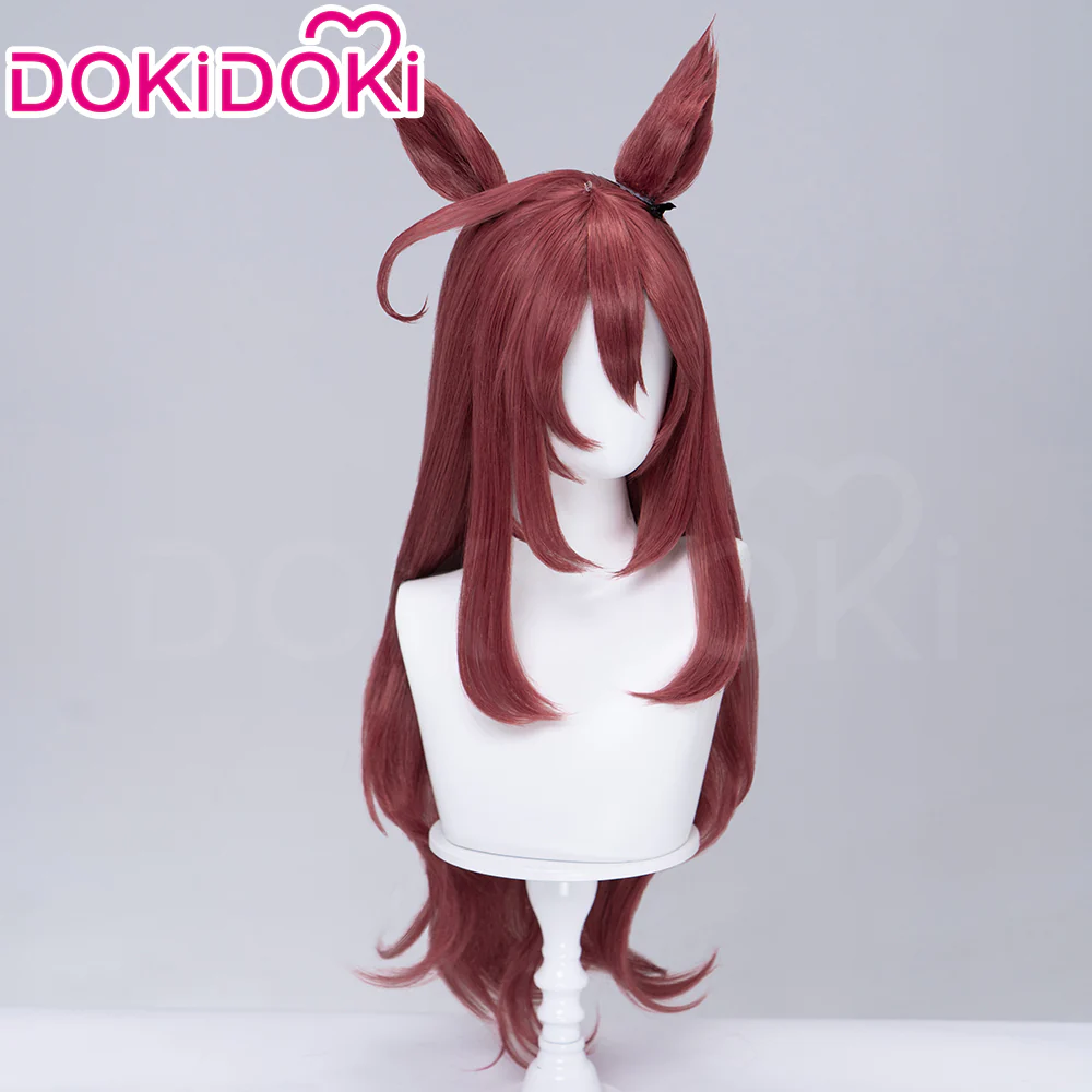 【Ready For Ship】DokiDoki Game Cosplay Wig Long Curly Brown Hair Detachable Ears - Image 3