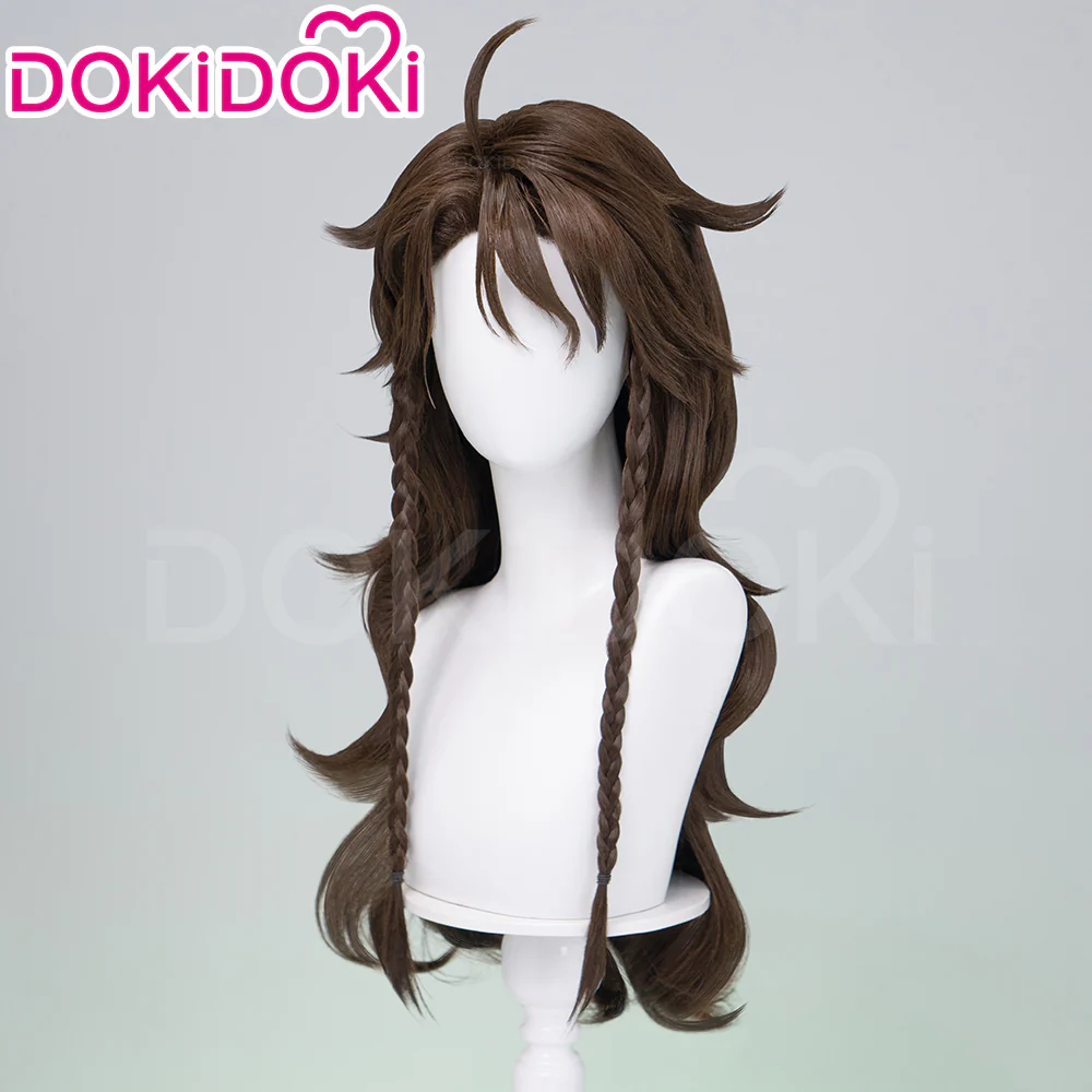 DokiDoki Game Cosplay Wig Long Curly Brown Hair Lion - Image 2