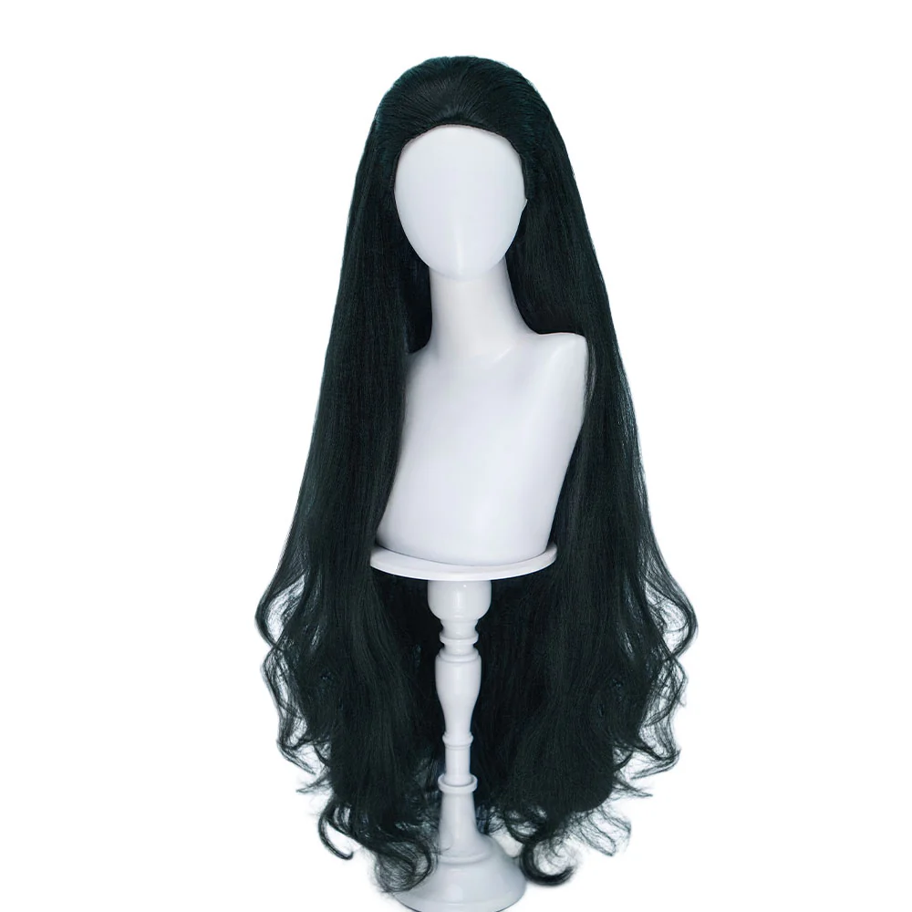 DokiDoki Game Cosplay Wig Long Curly Dark Green Hair - Image 5