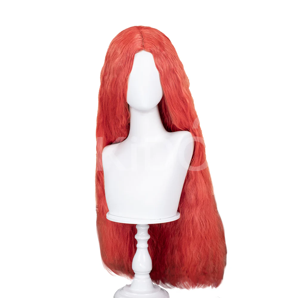 【Ready For Ship】DokiDoki Game Cosplay Wig Long Curly Red Hair / Helmet - Image 5