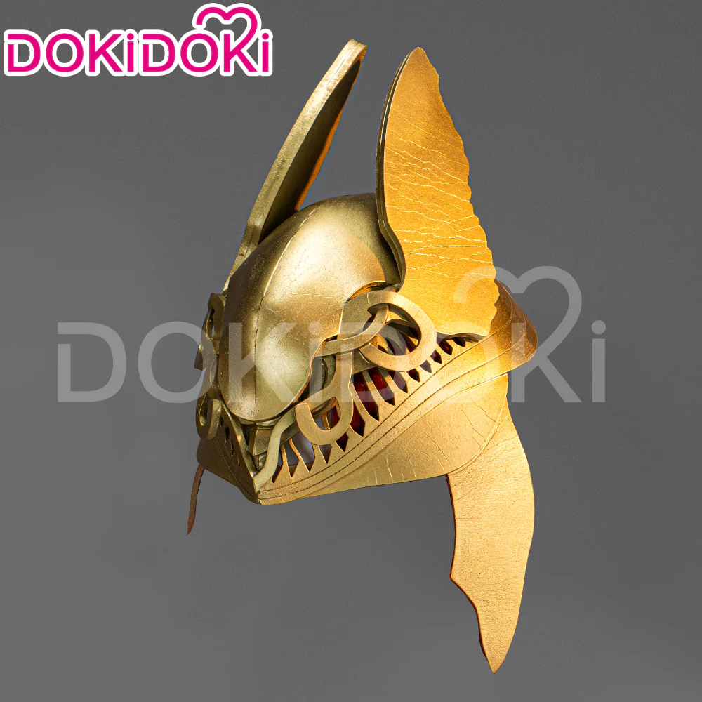 【Ready For Ship】DokiDoki Game Cosplay Wig Long Curly Red Hair / Helmet - Image 6