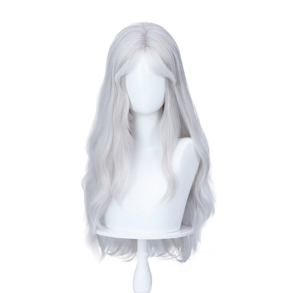 【Ready For Ship】DokiDoki Game Cosplay Wig Long Curly Silver Hair - Image 5