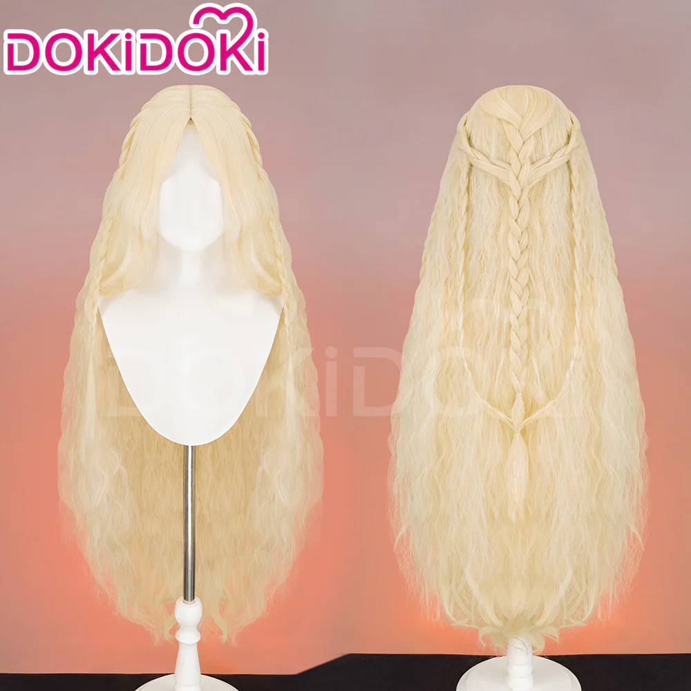 【Ready For Ship】DokiDoki Game Cosplay Wig Long Gold Curly Hair